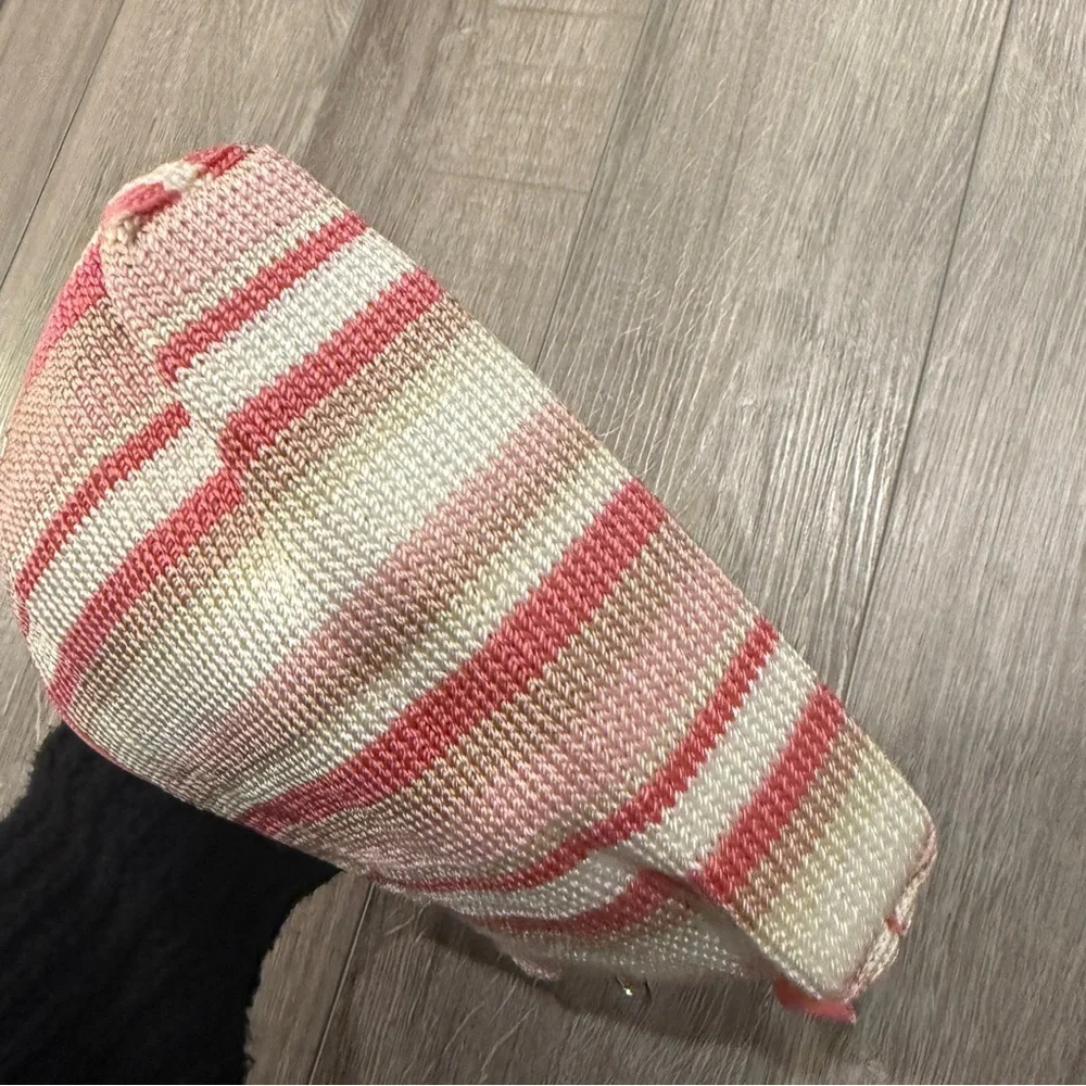 Striped Pink and Cream Pouch